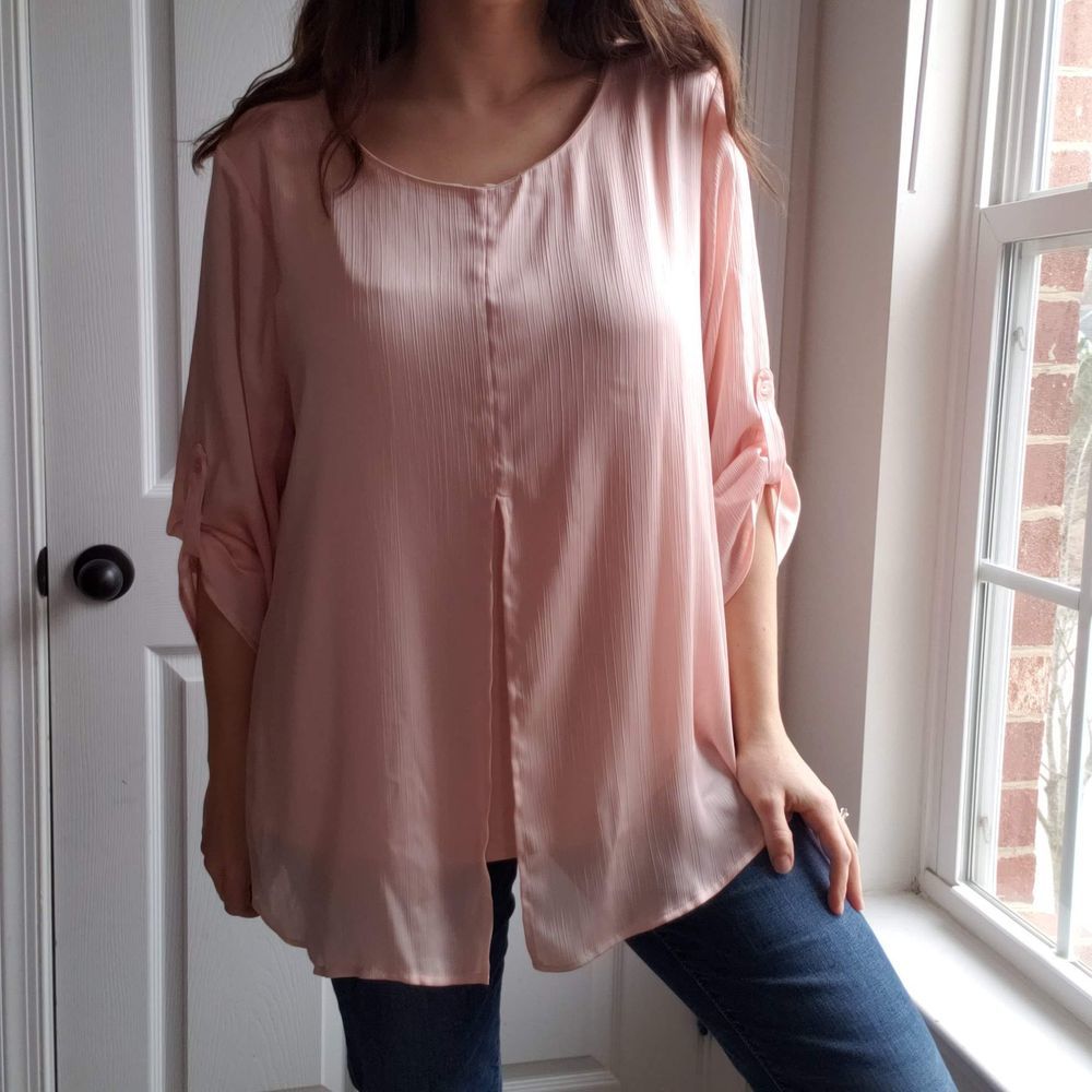 New Chico's 3 Silky Blush Pink Top 2X